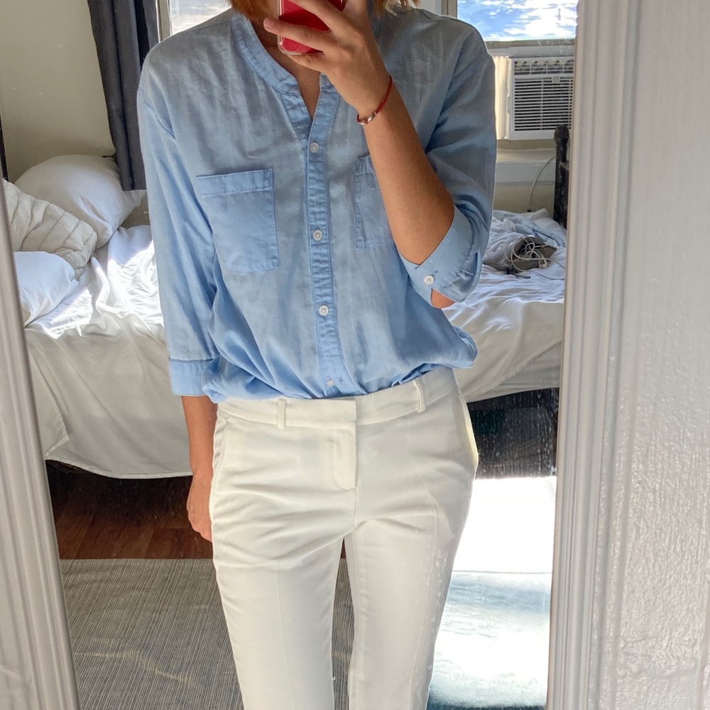 Blue linen summer shirt